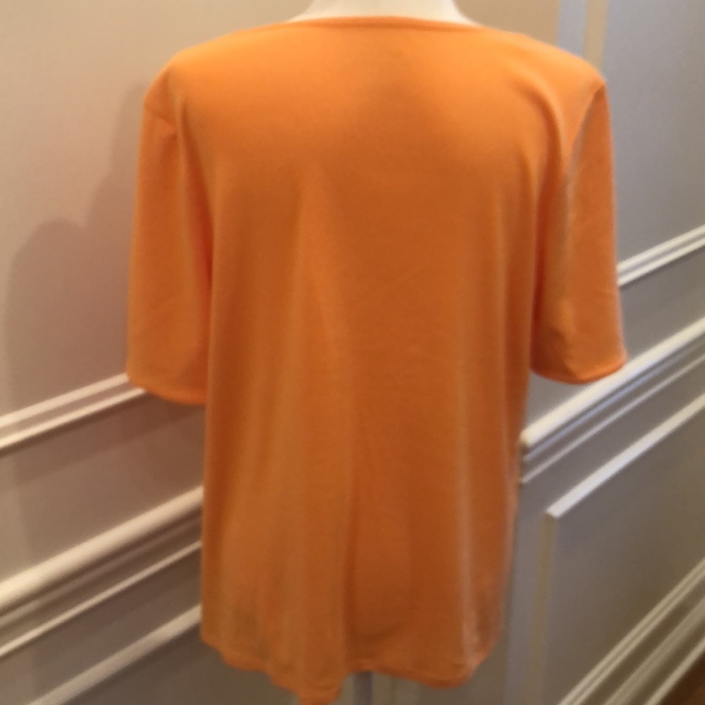 Chico’s Orange V-Neck T-Shirt - Picture 4 of 6